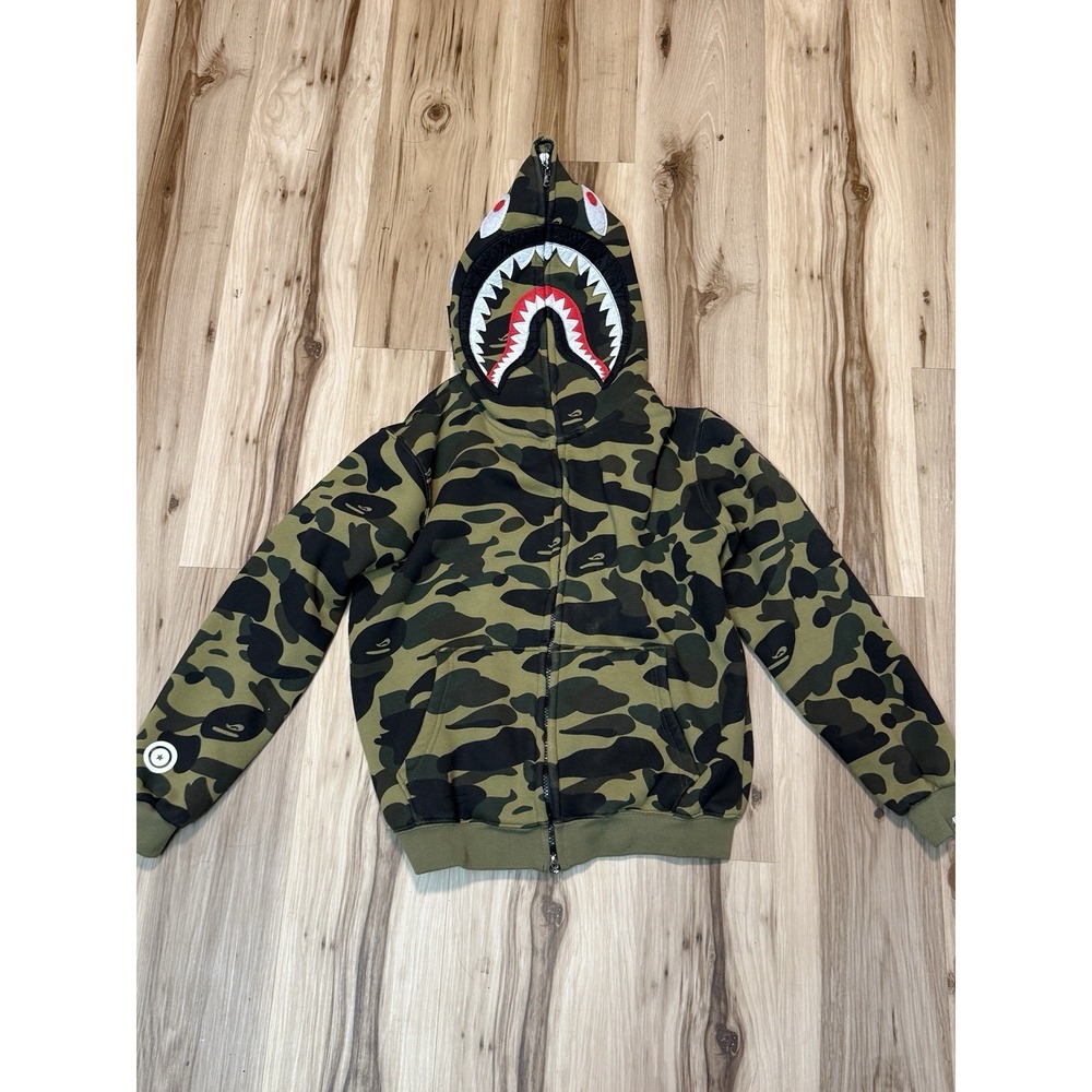 BAPE A Bathing Ape 1st Camo Shark Full Zip Hoodie Size S